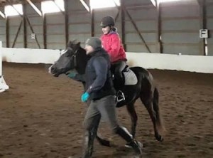 Abby's first time in the saddle on Amazing Grace, January 5, 2017.