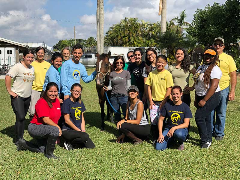 FIU Pre-Vet Society visits SFSPCA for off-campus learning & work experience