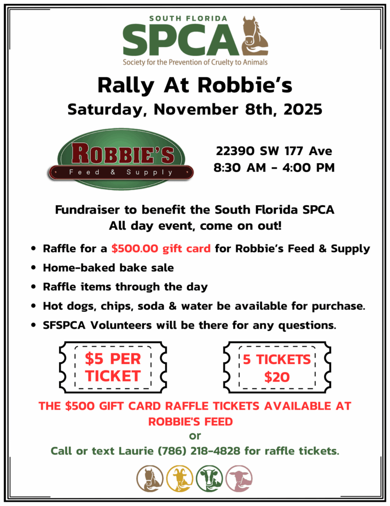 Rally at Robbie's on November 8th, 2025 - South Florida SPCA - SFSPCA